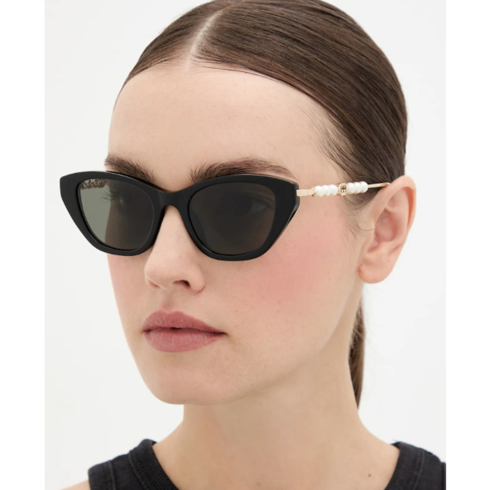 NWT Gucci GG1968S-001 Black Gold 50mm Sunglasses